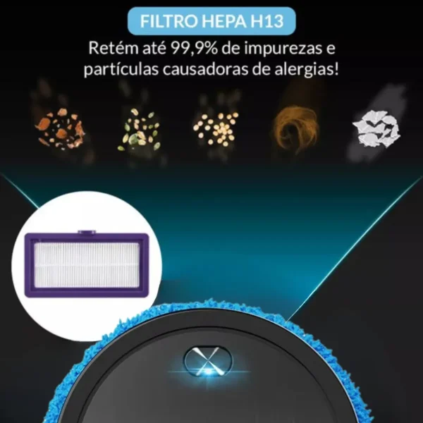 Robô Limpa Casa Mop Inteligente Passa Pano E Seca Automático - Imagem 2