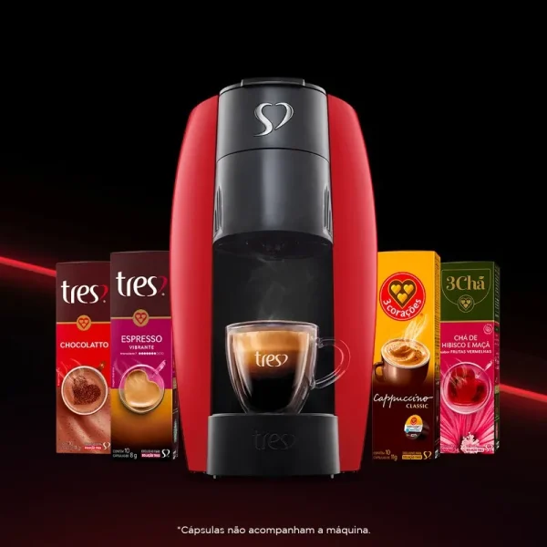 Cafeteira Espresso LOV Vermelha - TRES 3 Corações - Imagem 4