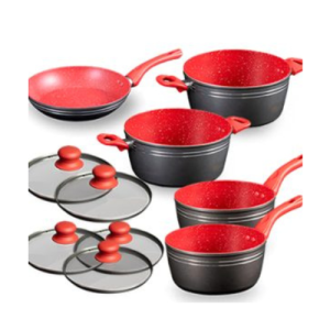 Kit 5 panelas antiaderentes - 10 Itens - RedSilver